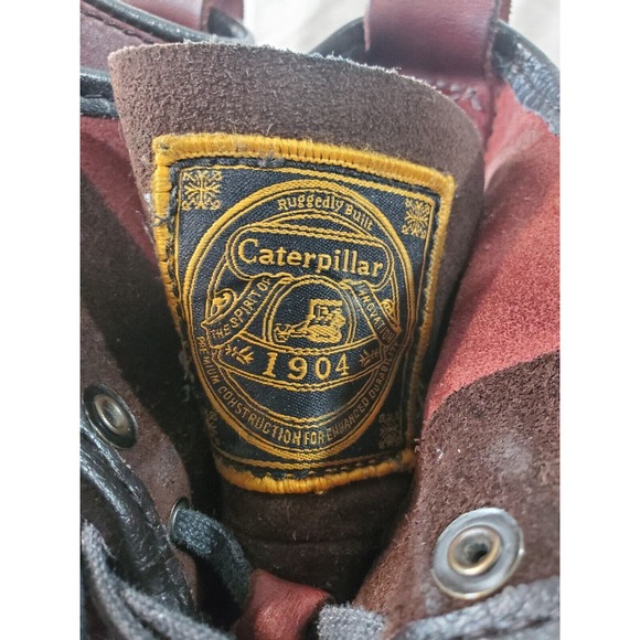 CATERPILLAR Boots Men's 10 ORSON Red Leather Lace Up Heritage Farm Duty Rustic - Picture 8 of 13